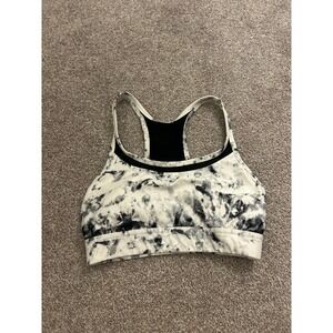 Moret Ultra Sports Bra Womens S‎ White Black Excellent Tie Dye Racerback Mesh